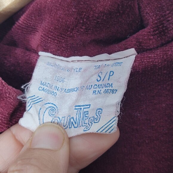 Countess Vintage Burgundy House Robe Pockets Zipper Sleepwear Grandma Size Small - Picture 7 of 10